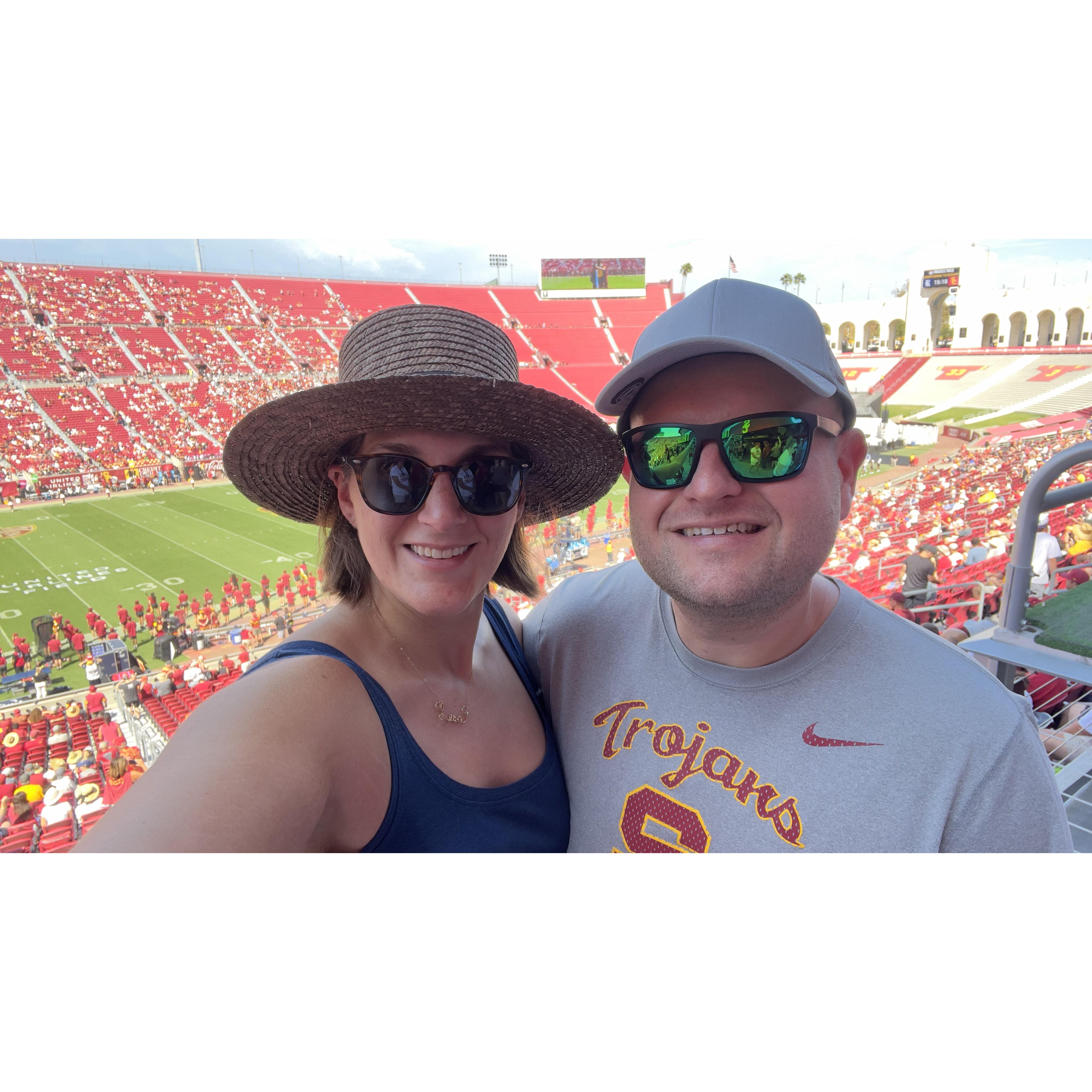We have season tickets to USC football, its a favorite fall past time in the Ritchie family. Here we are at opening game for the 2022 season - it was HOT! Fight On!