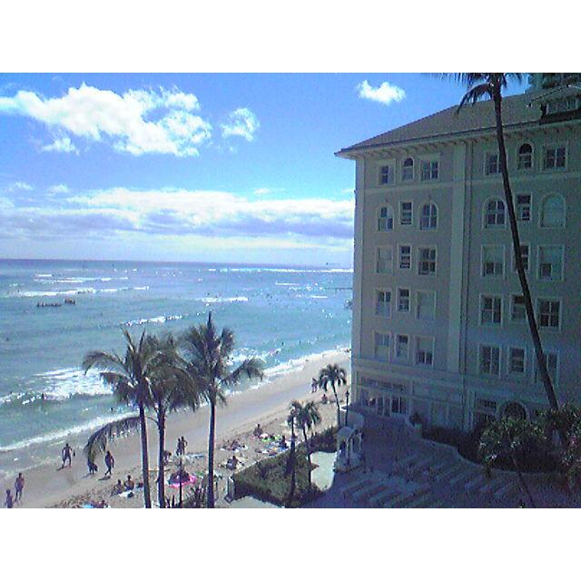 A view out of the hotel onto the ocean