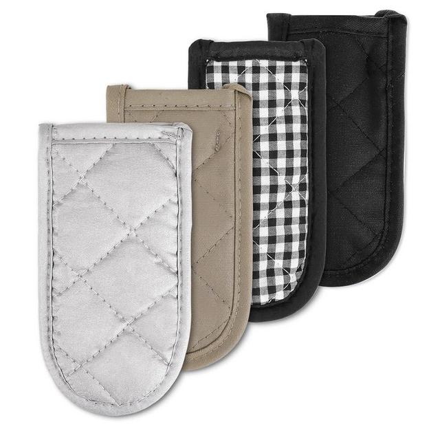 4 Pieces Hot Handle Covers Heat Resistant Pot Sleeve Grip Cotton Cast Iron Skillet Handle Covers Non-Slip Machine Washable Handle Mitts for Kitchen Baking Cooking BBQ Cookwares