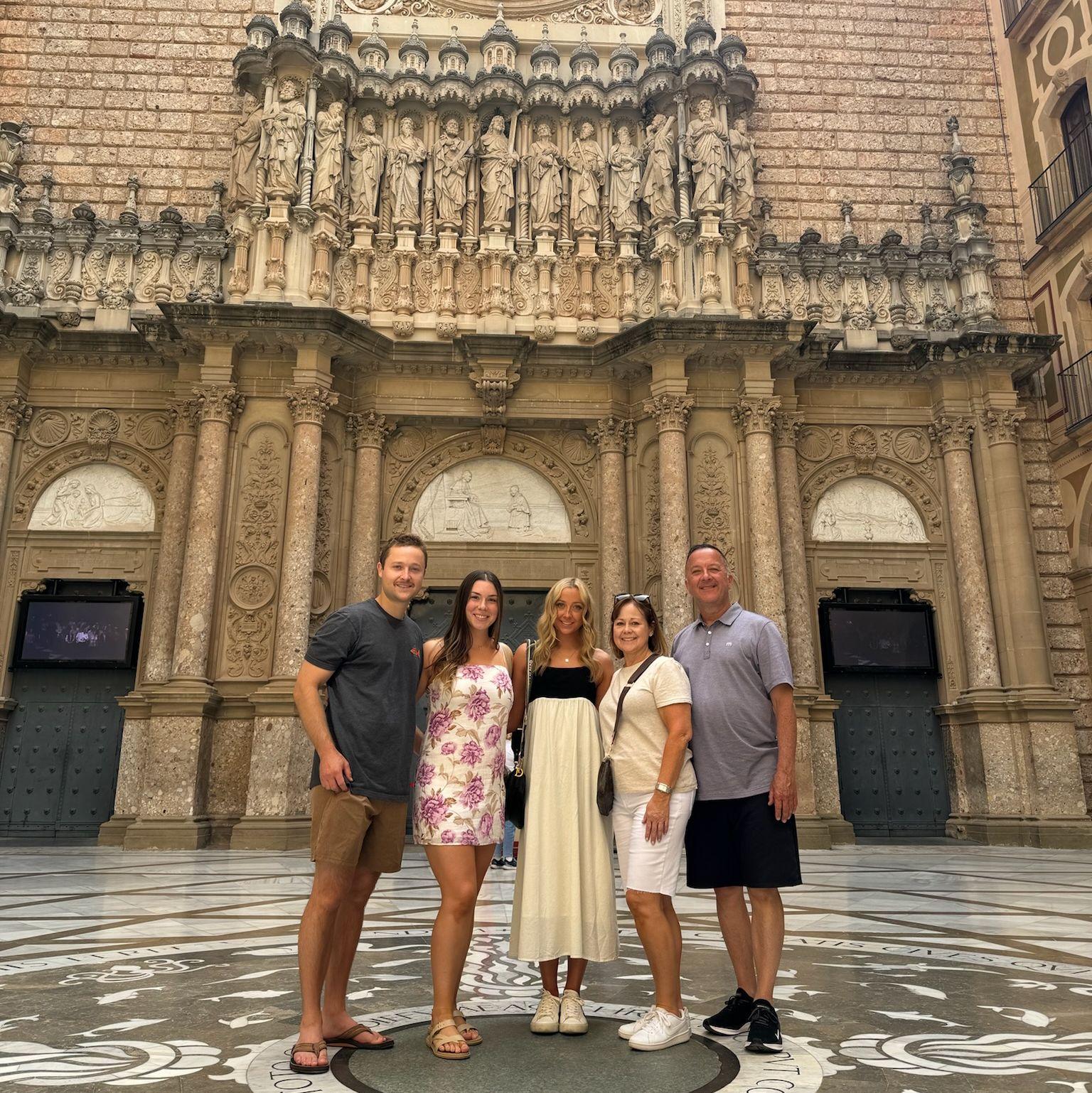 Visit to Abadia de Montserrat in 2024 with Trevor's parents and his sister Megan