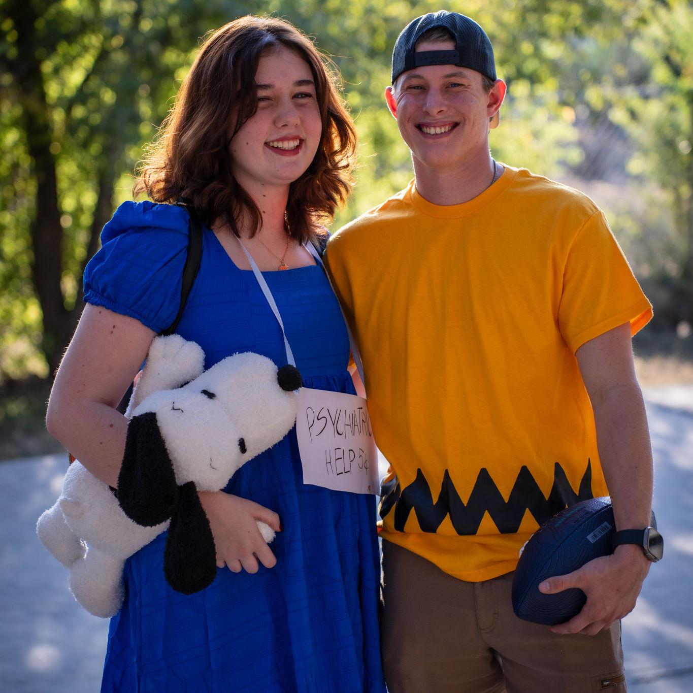 First Halloween together - Lucy, Charlie Brown, and Snoopy!
