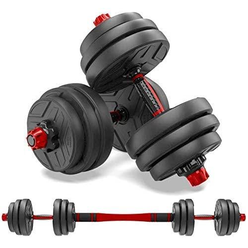 shanchar Adjustable Weights Dumbbells Set,Adjustable Dumbbell Free Weights Dumbbells Set for Men and Women with Connecting Rod Can Be Used As Barbell for Home Gym Work Out Training