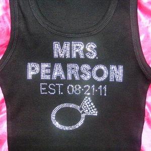 Personalized Future Mrs Tank Top. Future Mrs Shirt. Customized Bride To Be Shirt. Customized MRS shirt. Custom MRS tank Top with last name.
