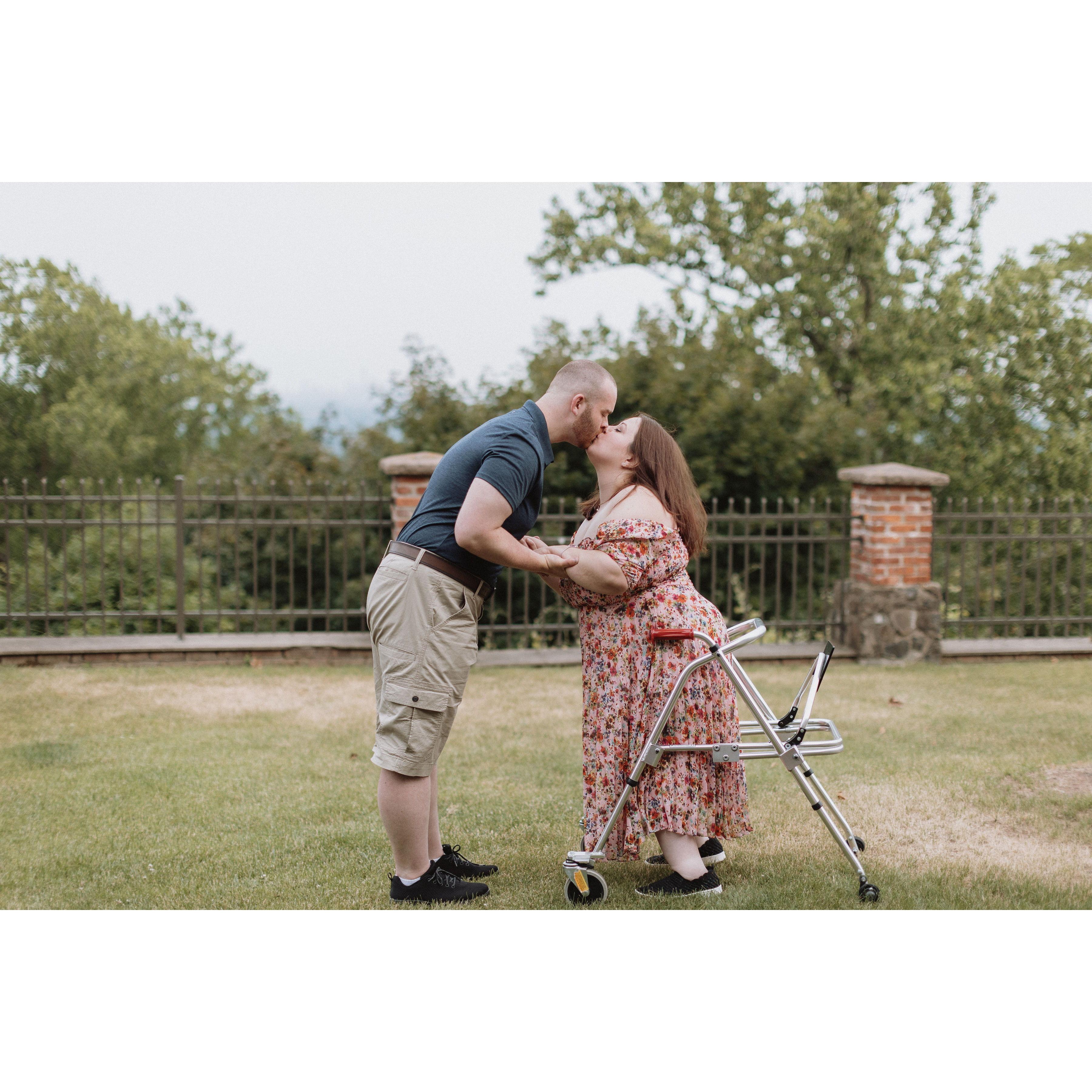 Melissa at Blooming Faith Photography is a true magician because she managed to get a kissing picture where I don't look like a hungry alien creature.