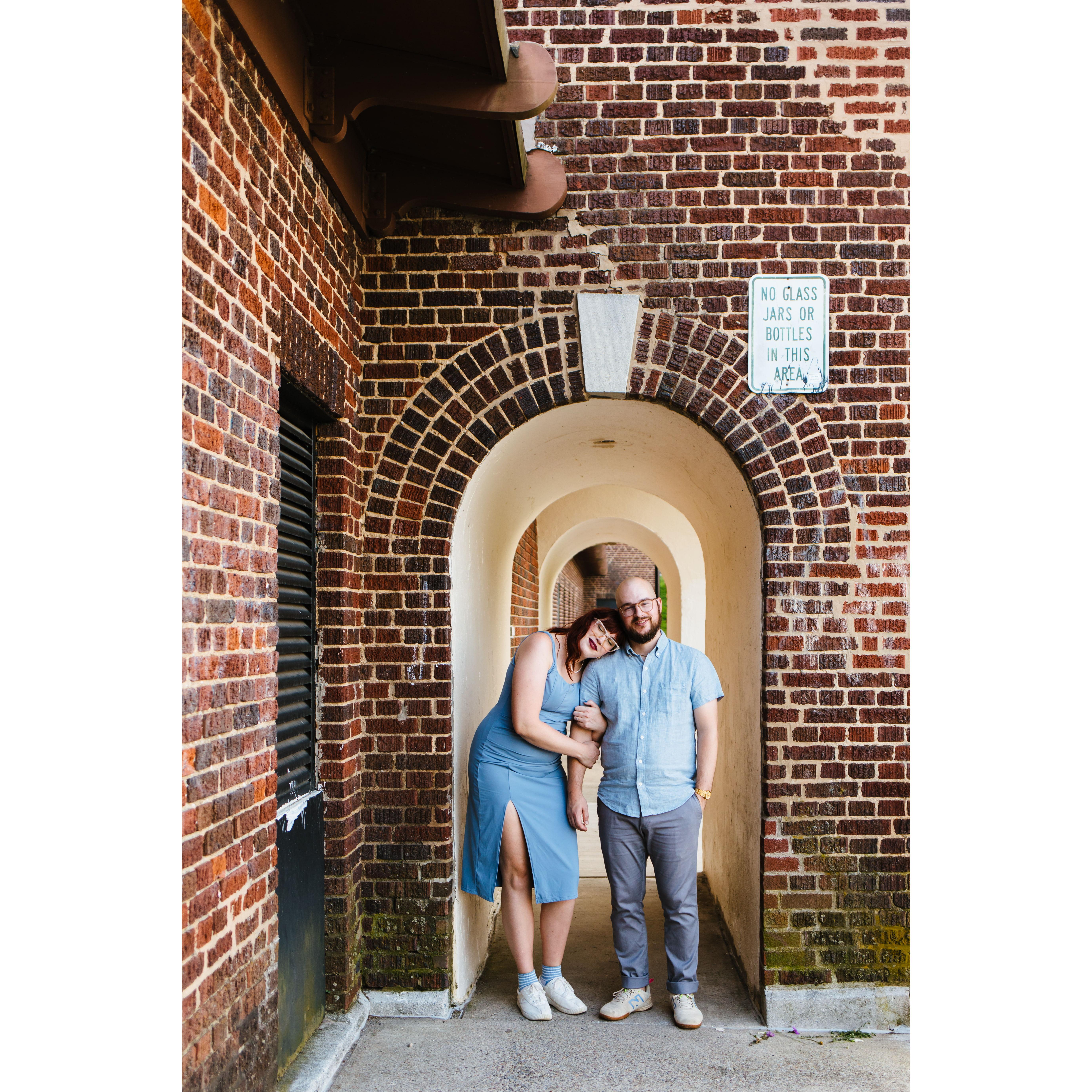 This is a photo we recreated when we first started dating.