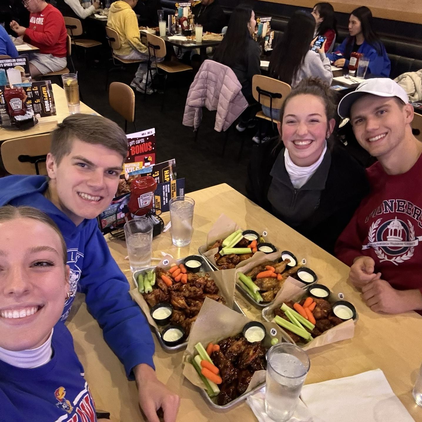 Our first of many trips to Buffalo Wild Wings for BOGO wings as friends... now a tradition for a group of broke college students and soon-to-be family!