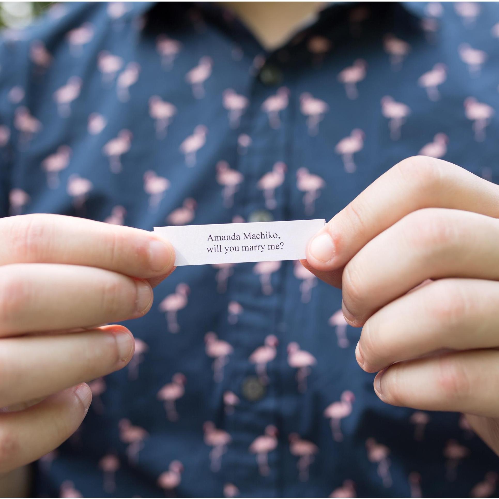 "Amanda Machiko, will you marry me?"