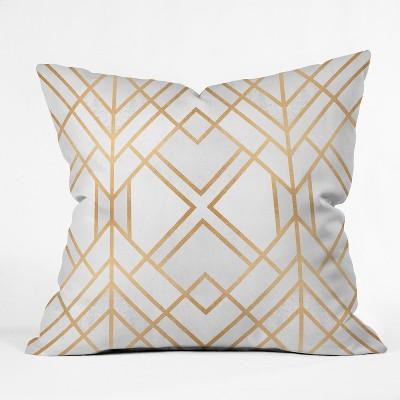 Elisabeth Fredriksson Geo Throw Pillow Light Gold - Deny Designs