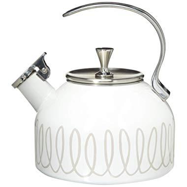 Kate Spade New York 886301 Charlotte Street Gray Metal Kettle, Grey