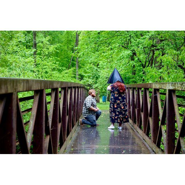 Right as Jordan was proposing my umbrella collapsed on my head 😂