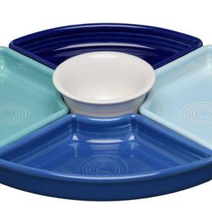 Coastal Blues 5-Piece Mixed Colors Entertaining Set 8 1/5 Inch
