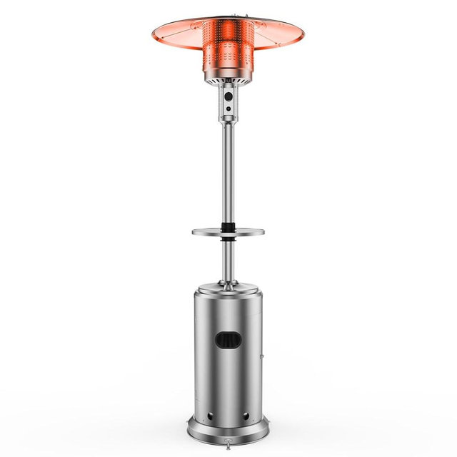 Garveetech Outdoor Patio Heater, 48000 Btu Patio Heater, Dual-Layer Outdoor Space Heater with Wheels and Round Table Design for Portable Home and Commercial Heating In Porches and Backyards