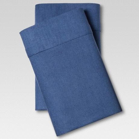 Threshold Linen Blend Solid Pillowcase Set (Metallic Blue)