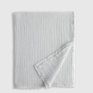 Organic Airy Gauze Throw in Mist