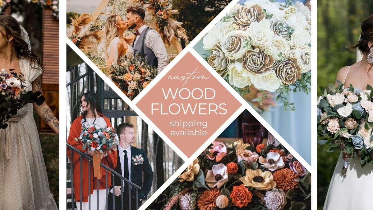 Wood & Word Blooms, sola wood floral designs (faux not fresh