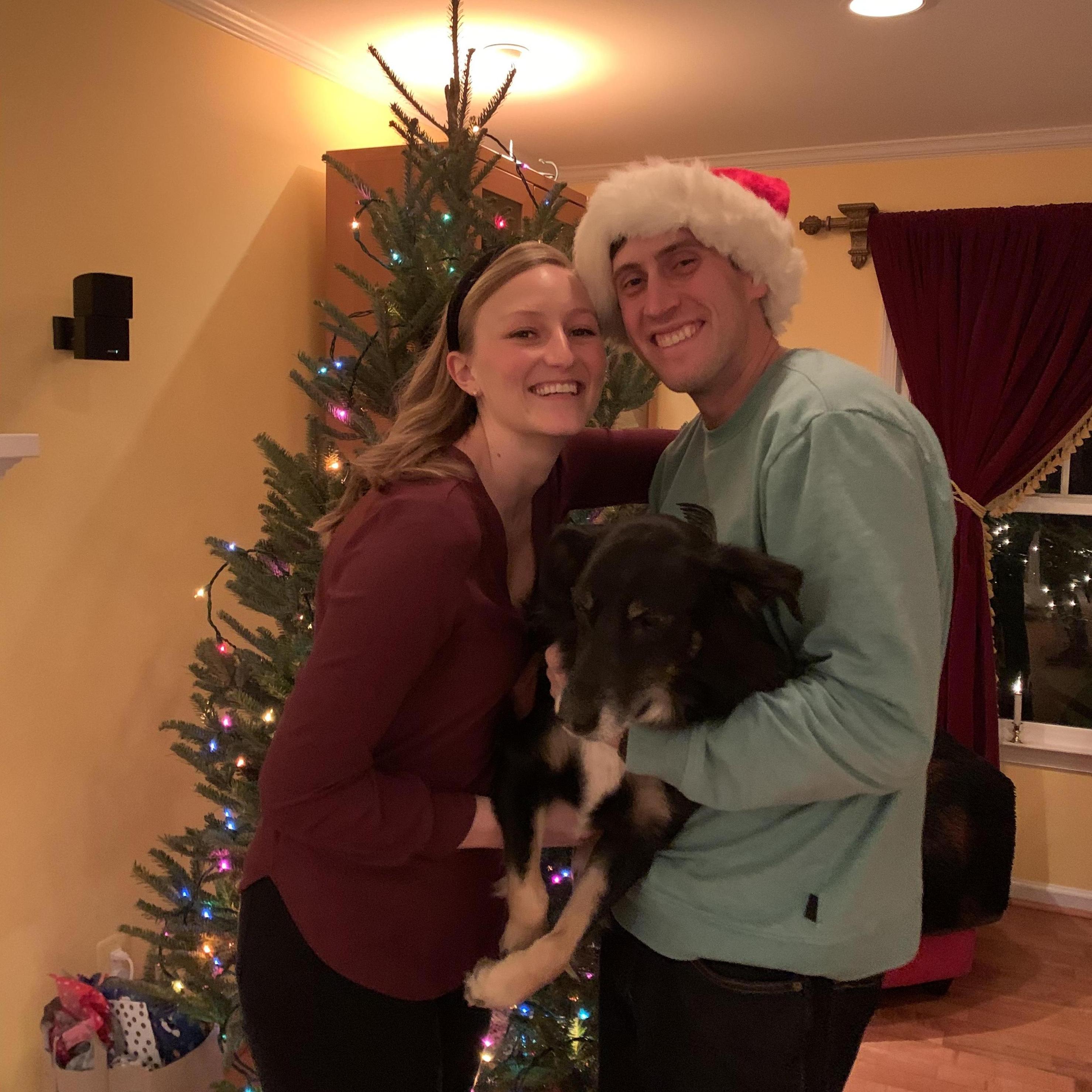 Christmas 2019 with our dog, Max