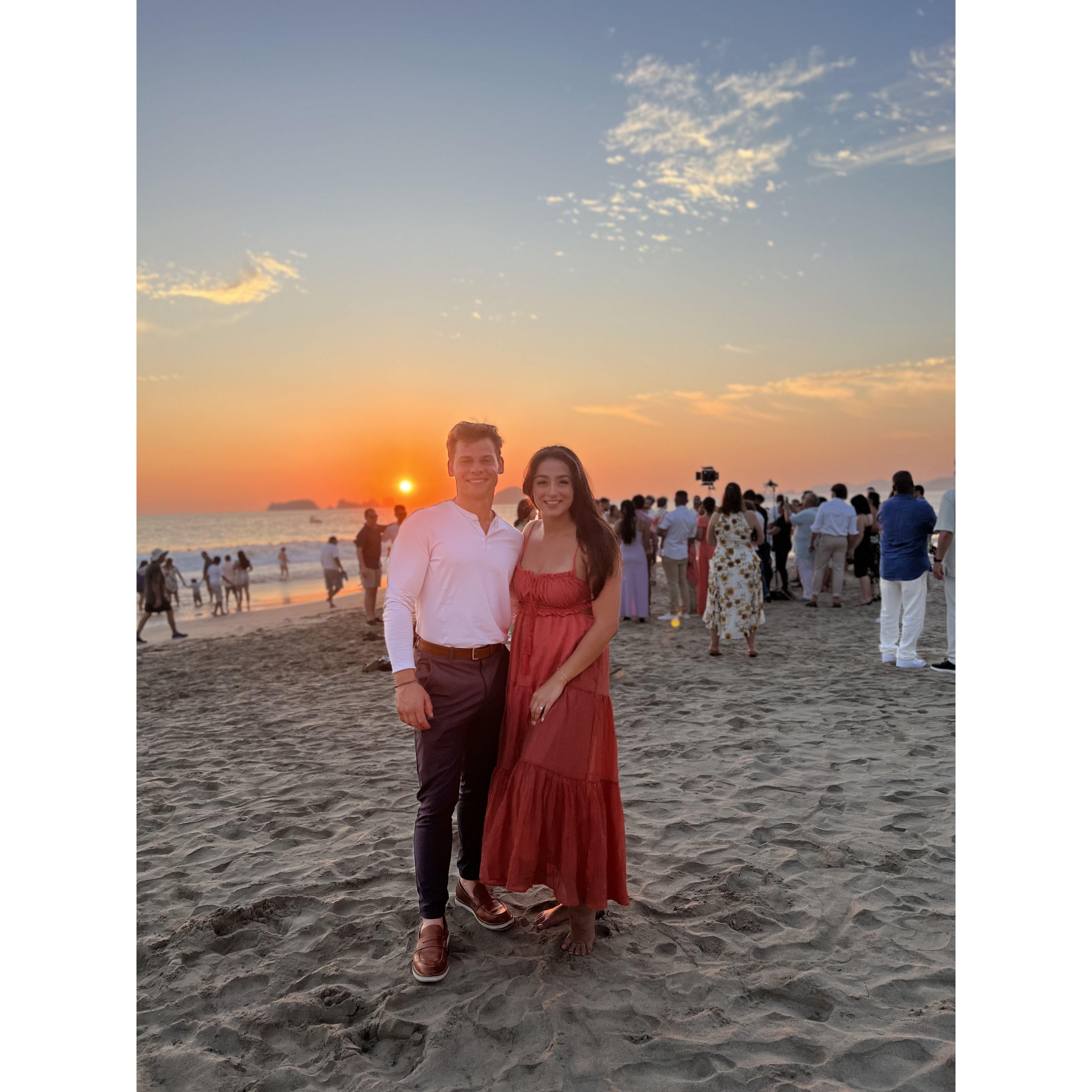 Our first wedding attending together as newly engaged