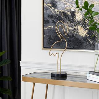 Contemporary Golden Flamingo Sculpture