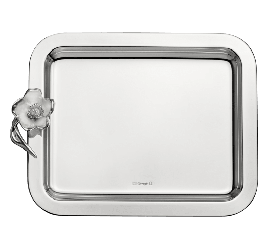 Small Silver-Plated Tray Anémone-Belle Epoque