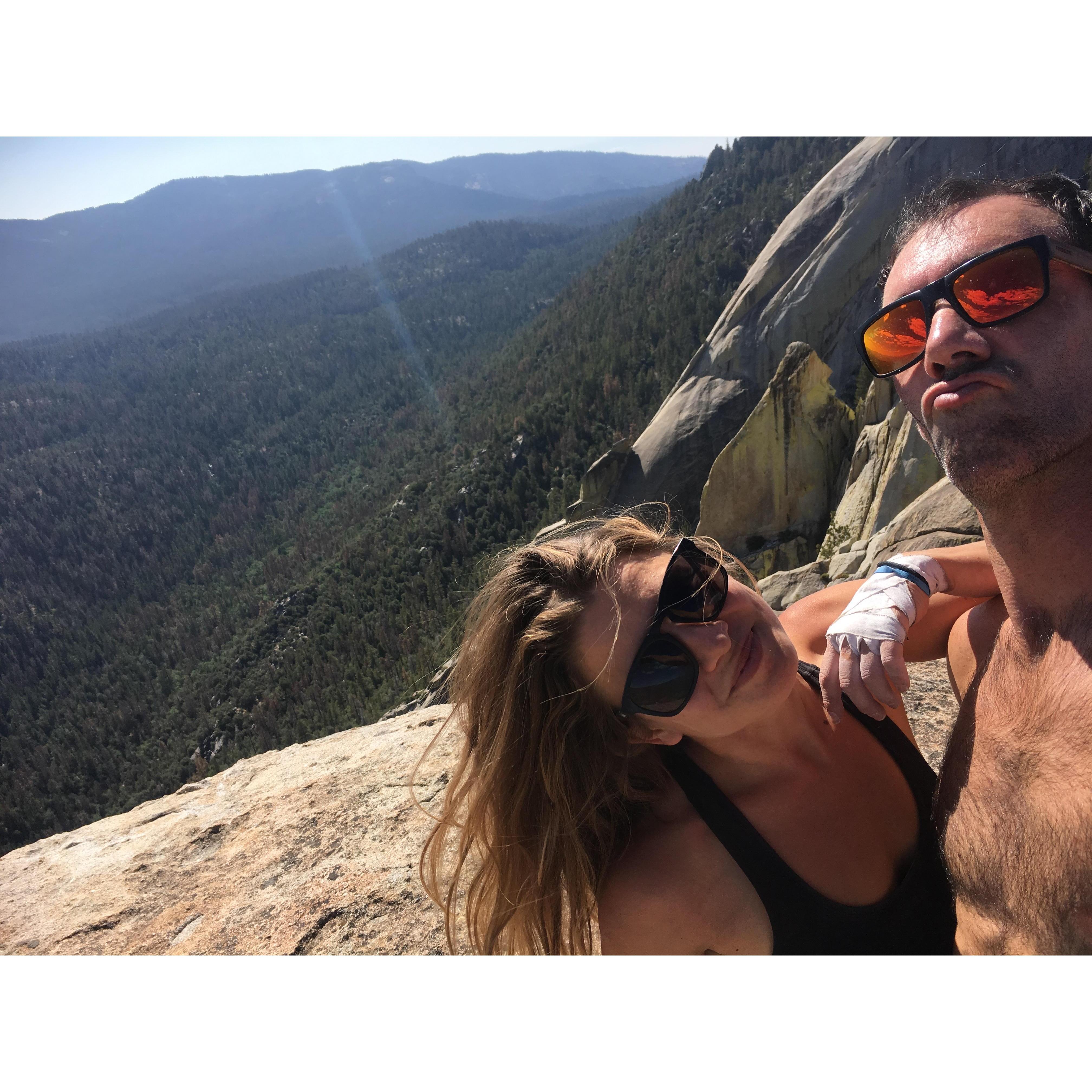 Our first summit on top of Warlock Dome in the Needles!