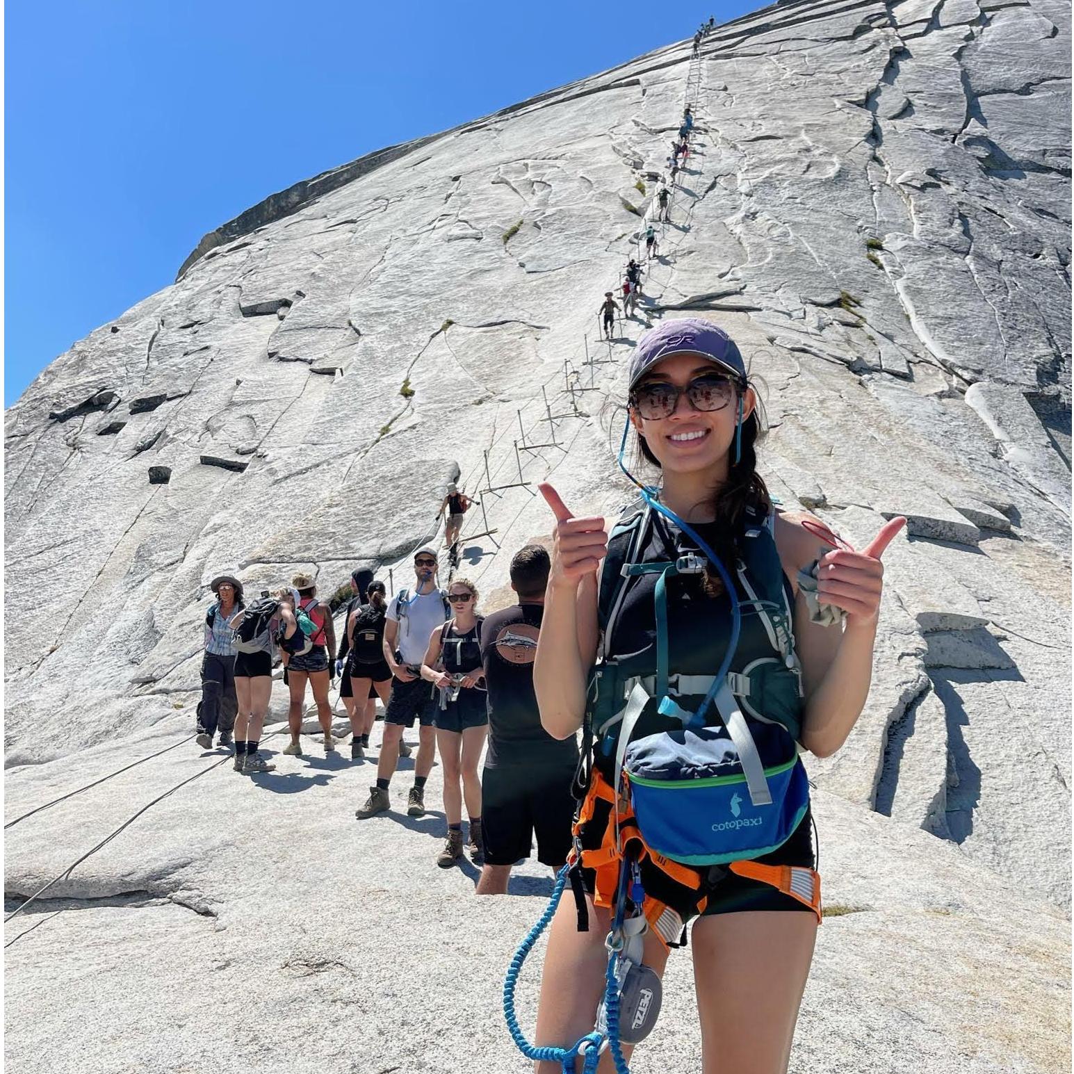 About to climb up the Half Dome cables.