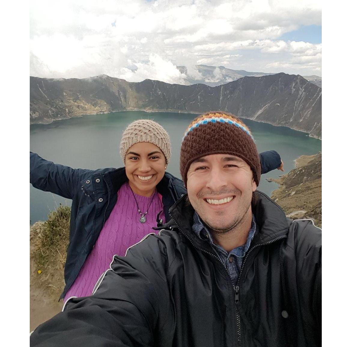 At 3,500 meters above sea level at Quilotoa lake in Ecuador