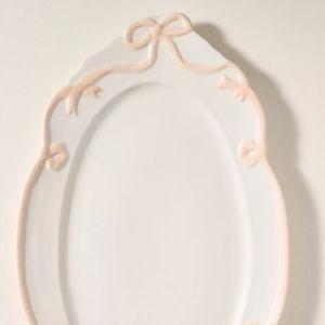 Benedita Bow Ceramic Stoneware Platter, Pink