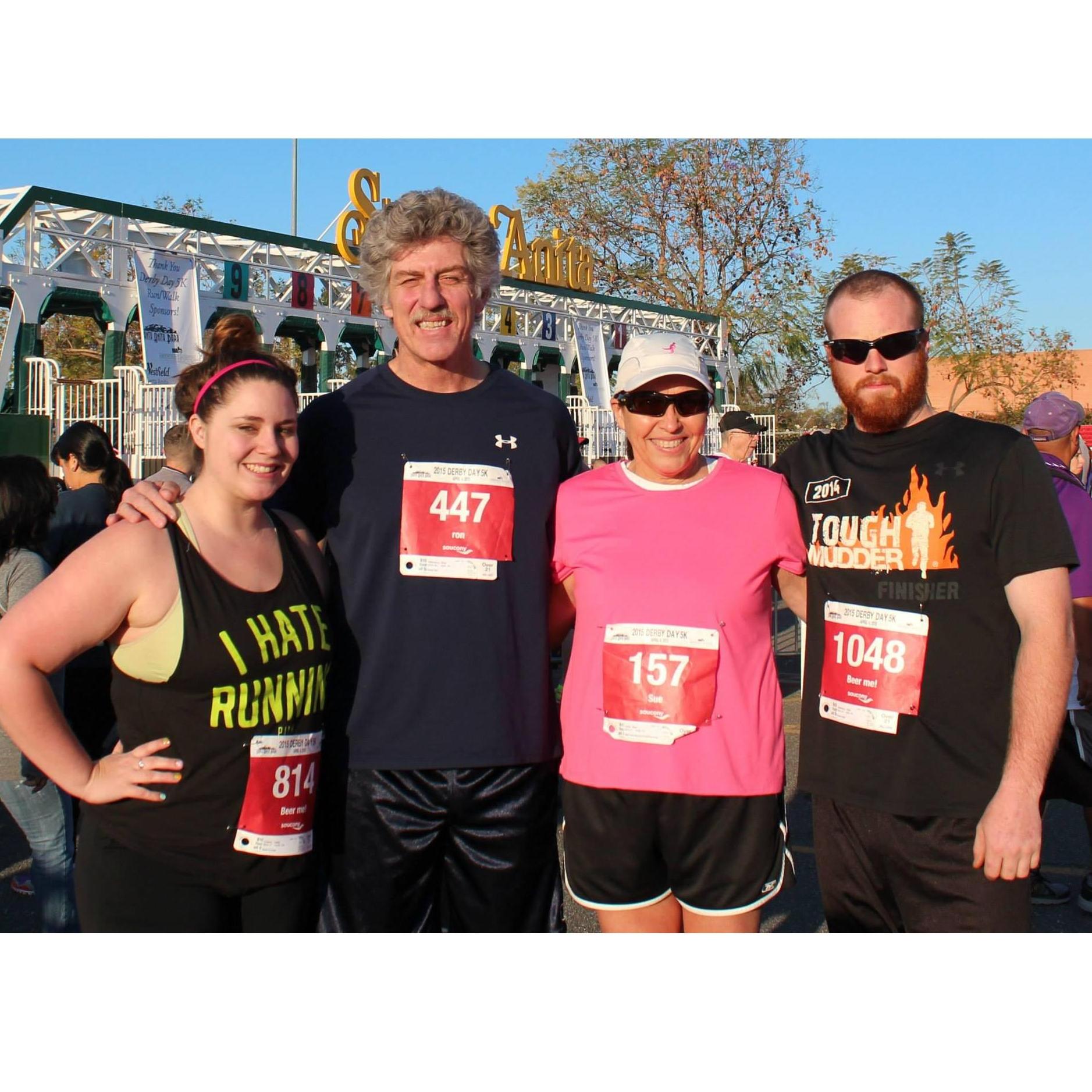 Derby Day 5k at Santa Anita Race Track with Uncle Ron and Aunt Sue 2015