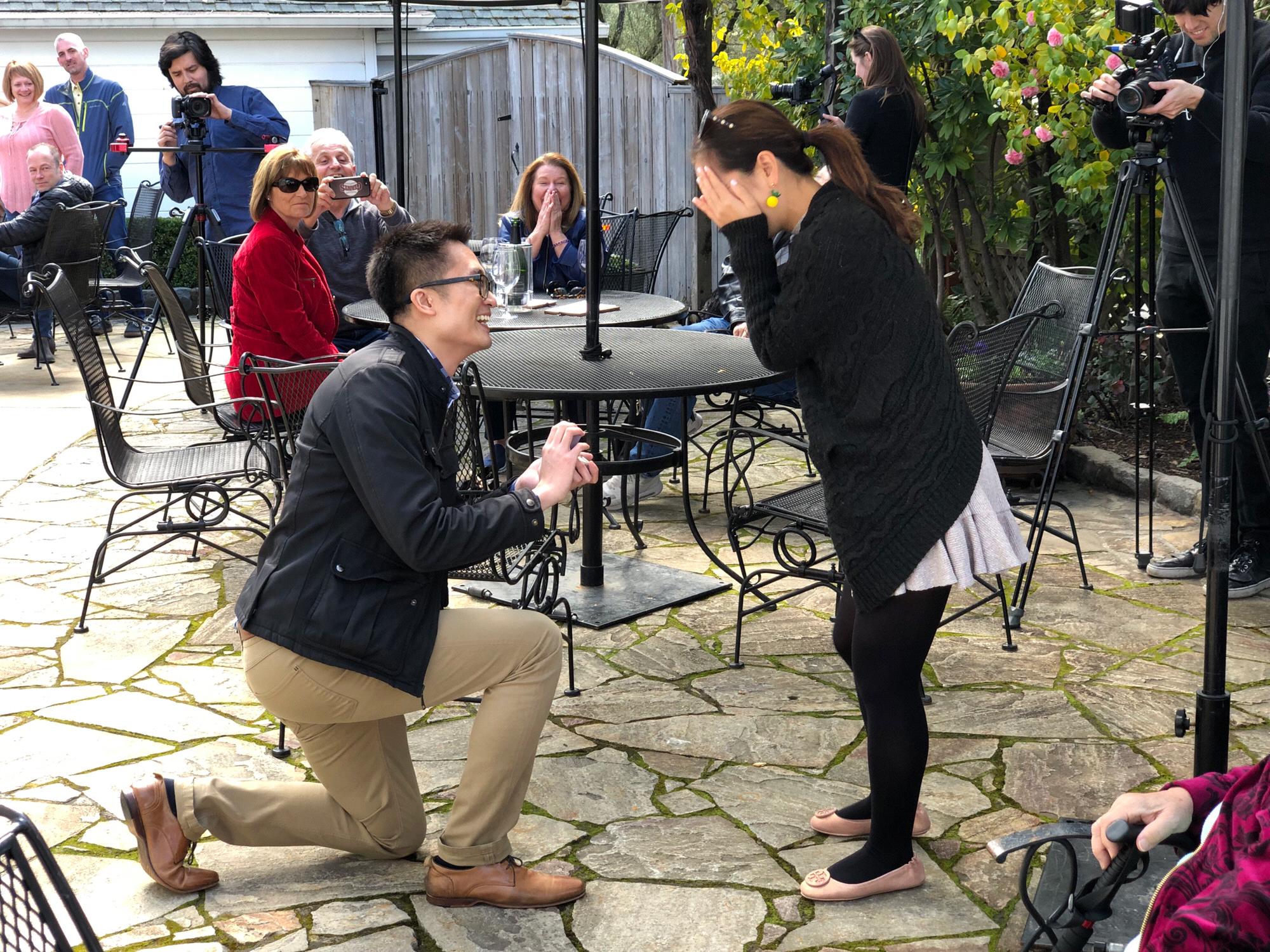 The real surprise proposal in Napa, Cali.