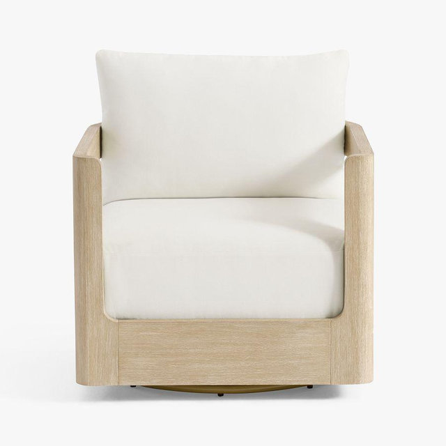 Aptos Outdoor Swivel Lounge Chair with Cushion, Sandwash