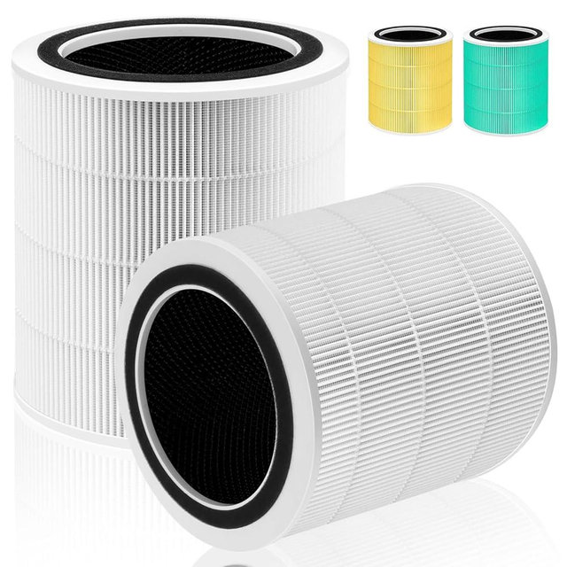Pulluty Core 400S Replacement Filter for LEVOIT Core 400S and Core400S-P/Core 400S-rf Smart WiFi Air Purifier,3-in-1 True H13 HEPA Activated Carbon Pre-Filter,2 Pack,White