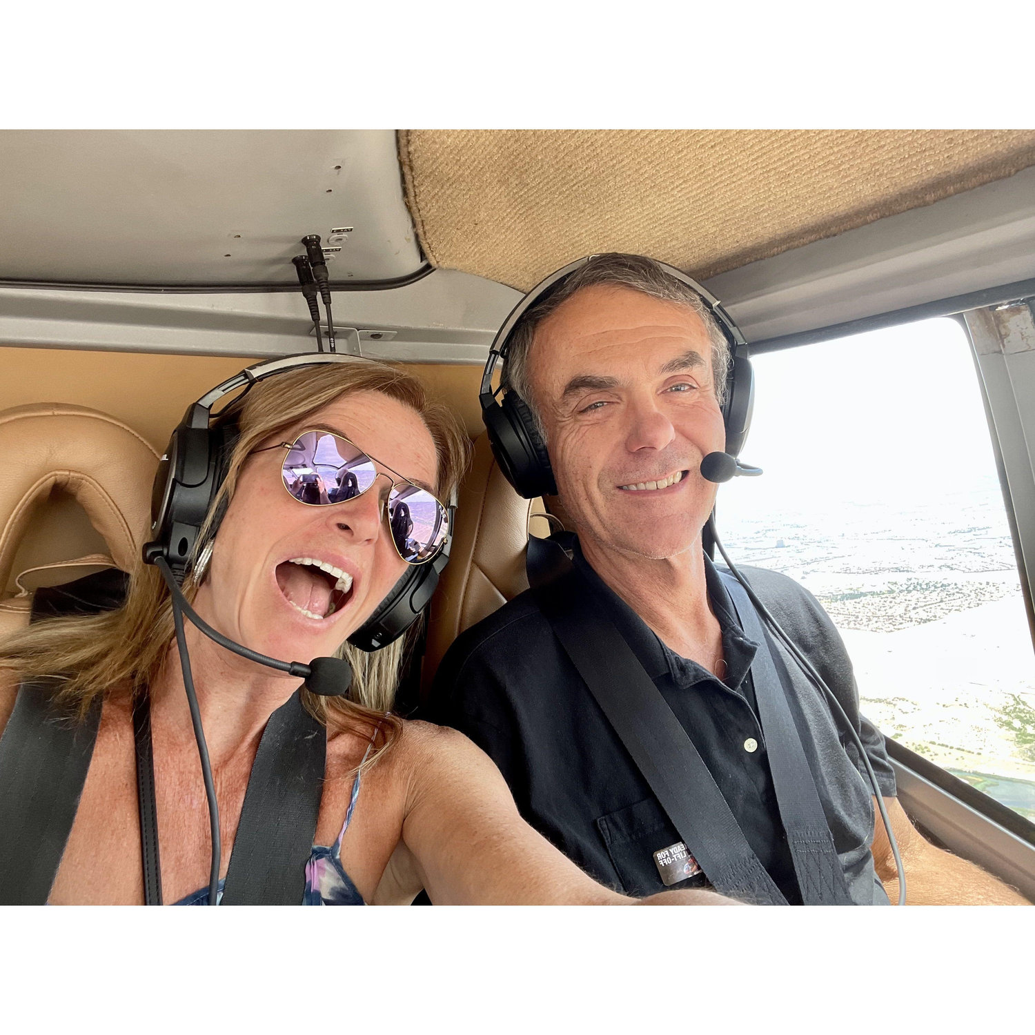 Flying over the Hoover Dam. We had a touchdown picnic in the Grand Canyon. It was a fantastic experience!