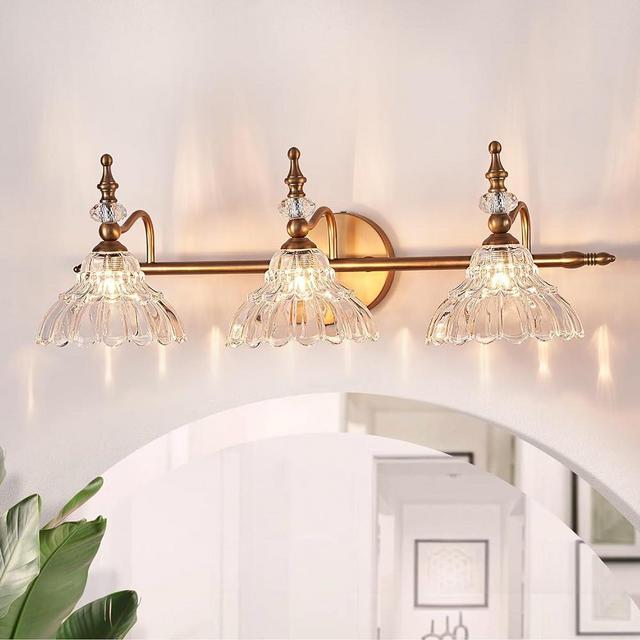 HDDFL Bathroom Light Fixture Over Mirror 3 Lights Vanity Lighting Fixtures Modern Wall Sconces Wall Lights for Bedroom Bathroom Hallway Living Room Decor