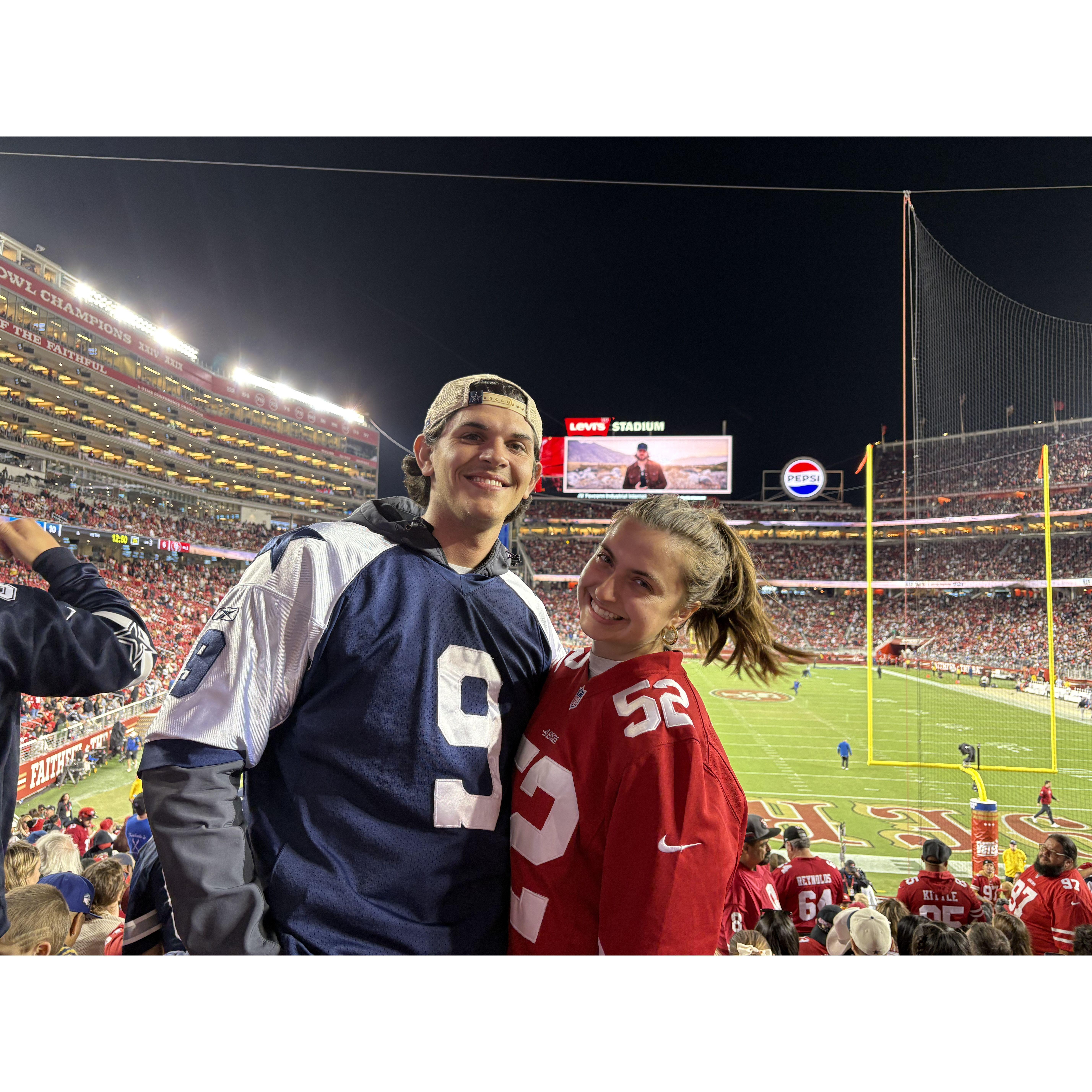 Our first Cowboys vs Niners Game (Niners won)