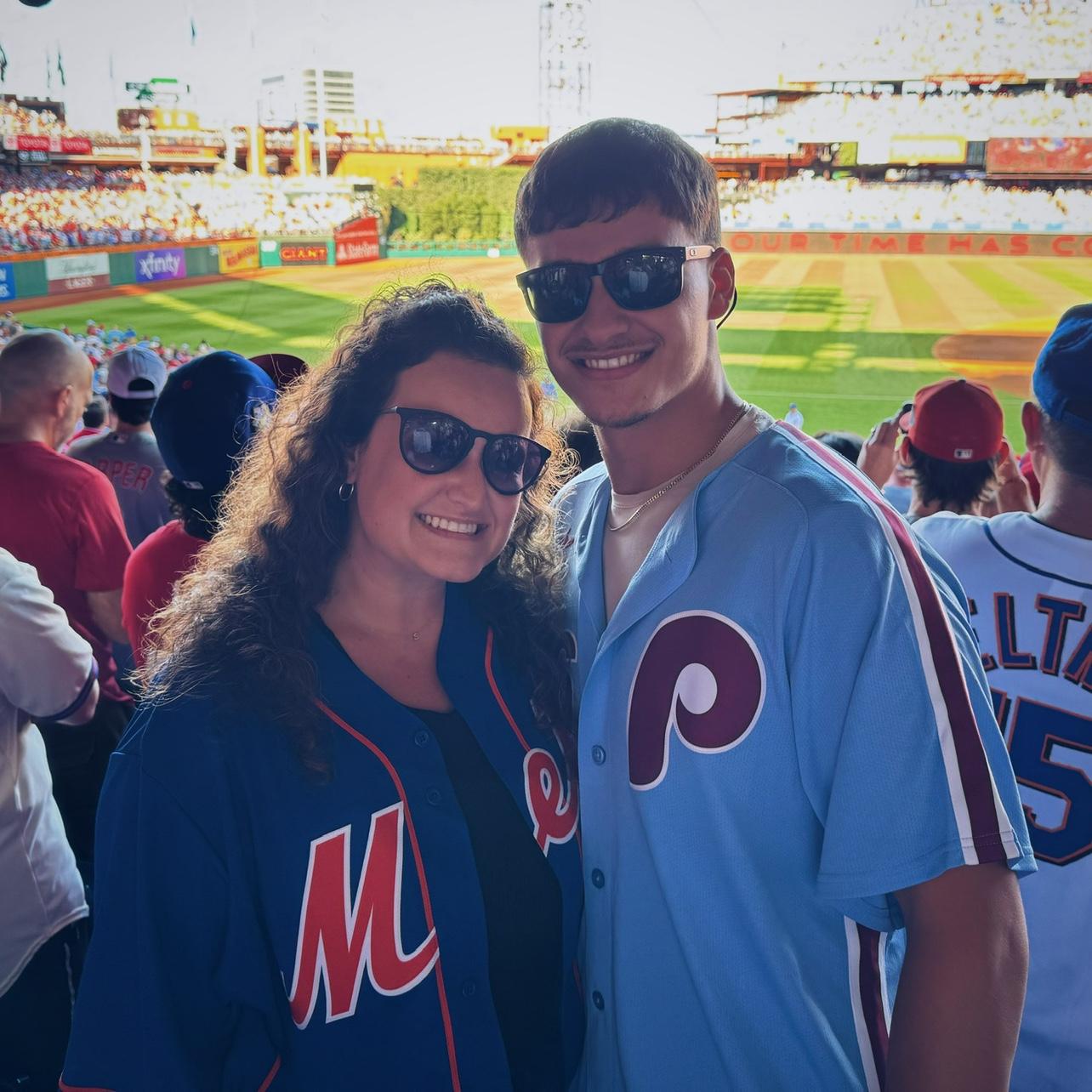We are big sports fans! Nate loves all things Philly, while Sarah is a Steelers & Mets fan. Cheering with (or against) each other is always full of fun.