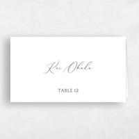 White Wedding Place Card - Mirador