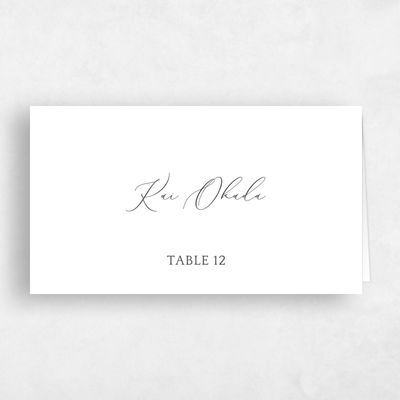 White Winter Wedding Place Card - Mirador