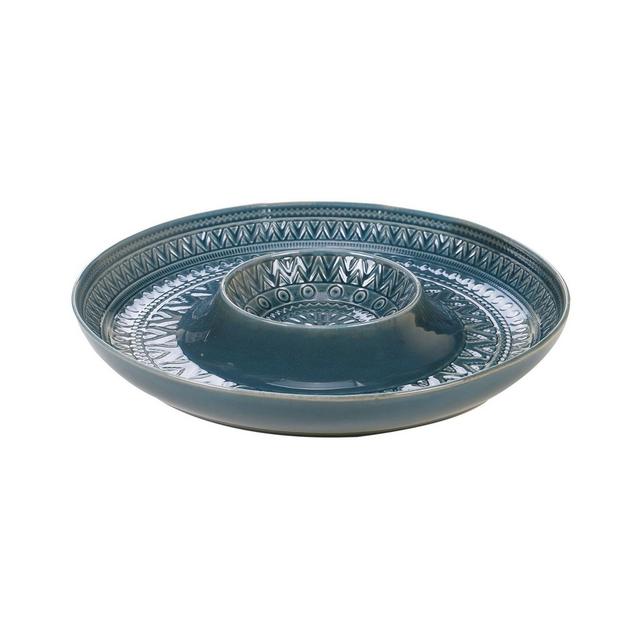 Certified International Aztec Teal Chip and Dip