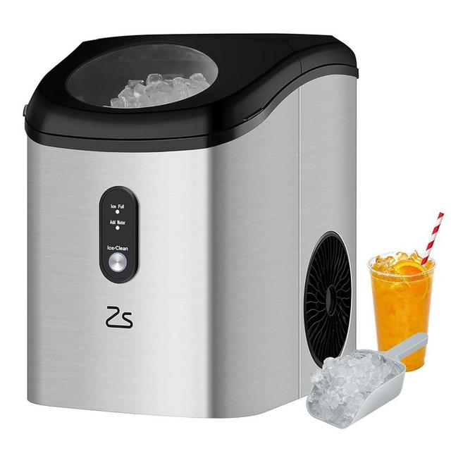 Litake Nugget Ice Maker Countertop with Soft Chewable Ice, Rapid Ice Making in 6-8min, 33lbs/24H, Auto-Cleaning,Food-Grade Internal Plastic,Water Shortage and Water Full Reminder, 45db