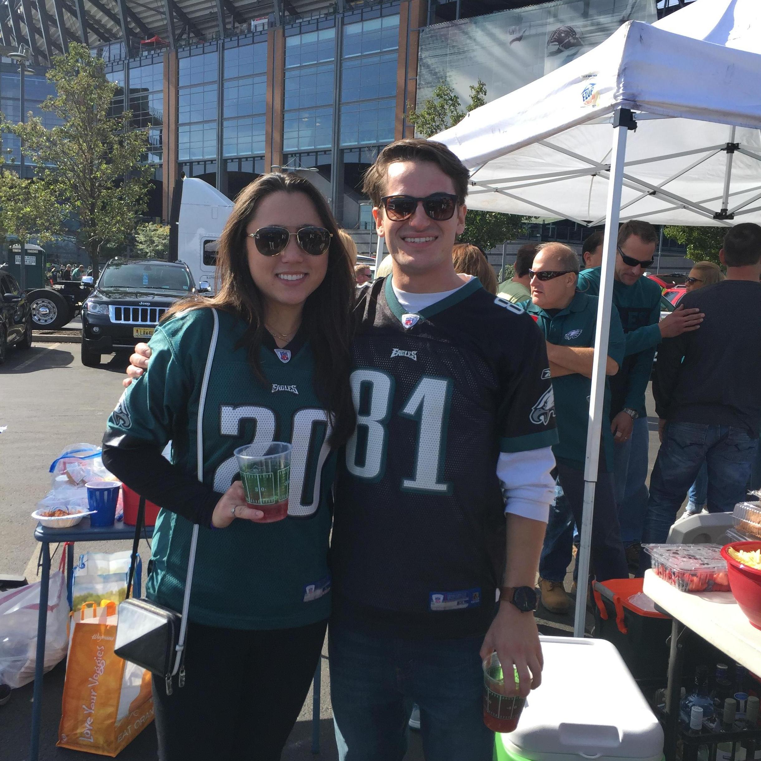 E-A-G-L-E-S EAGLES!!! Billy took Lauren to her first Eagles game and she's been a fan ever since.