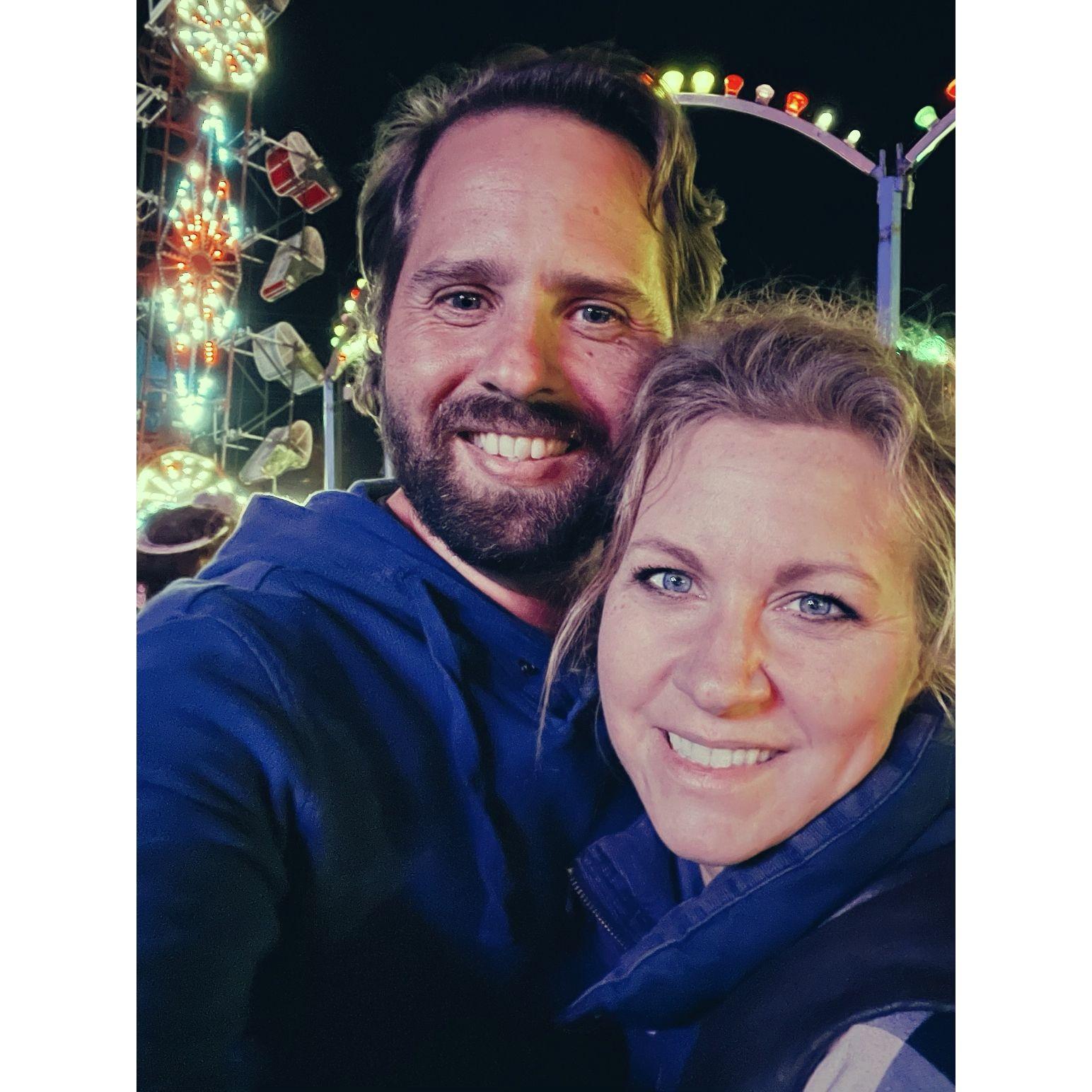 After yelling our heads off on the zipper at the fair.