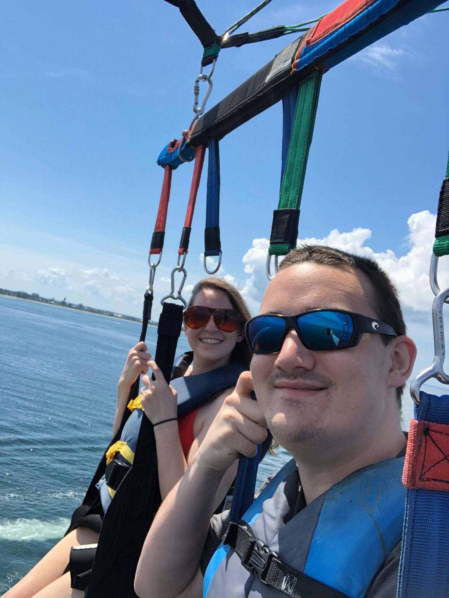 Both of our first times parasailing!