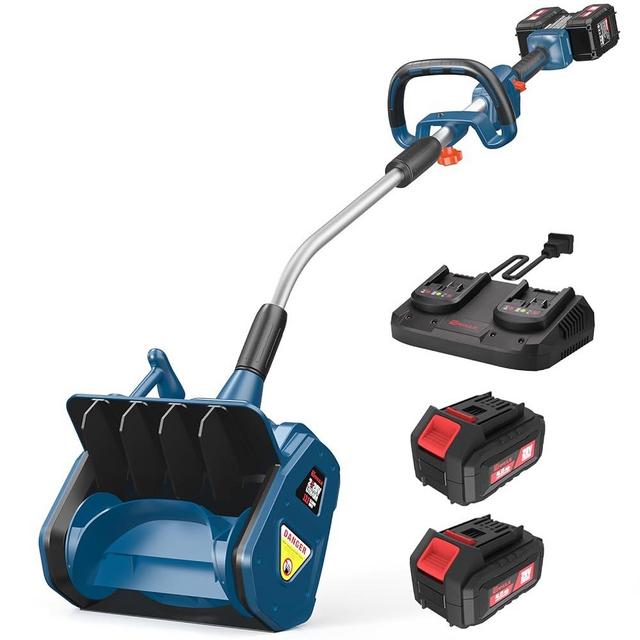 Electric Snow Shovel, 40V | 13-Inch | Cordless Snow Blower, Battery Powered Snow Blower with Directional Plate & Adjustable Front Handle (2 * 20V Battery & Dual Quick Charger Included)