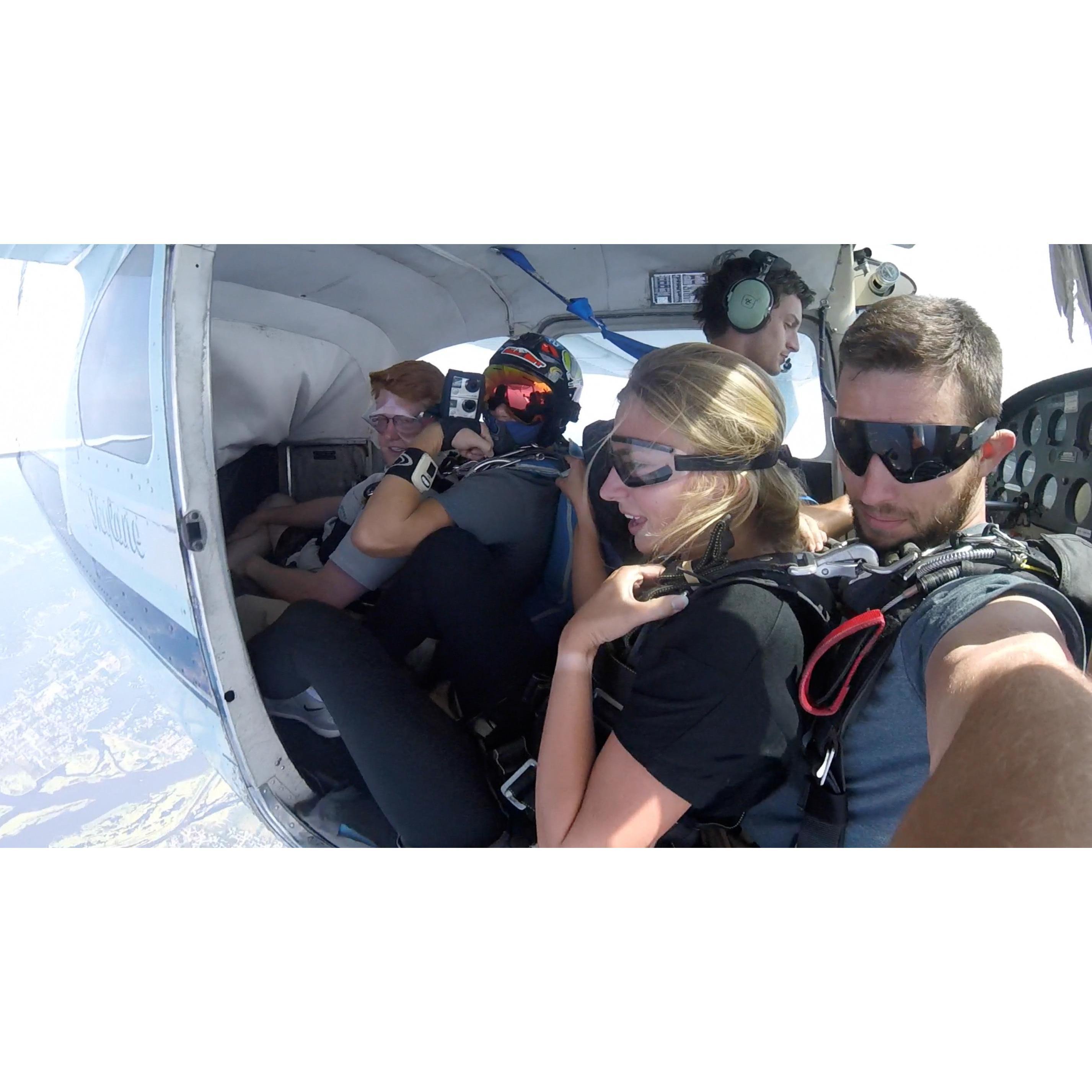 jumping out of a plane together