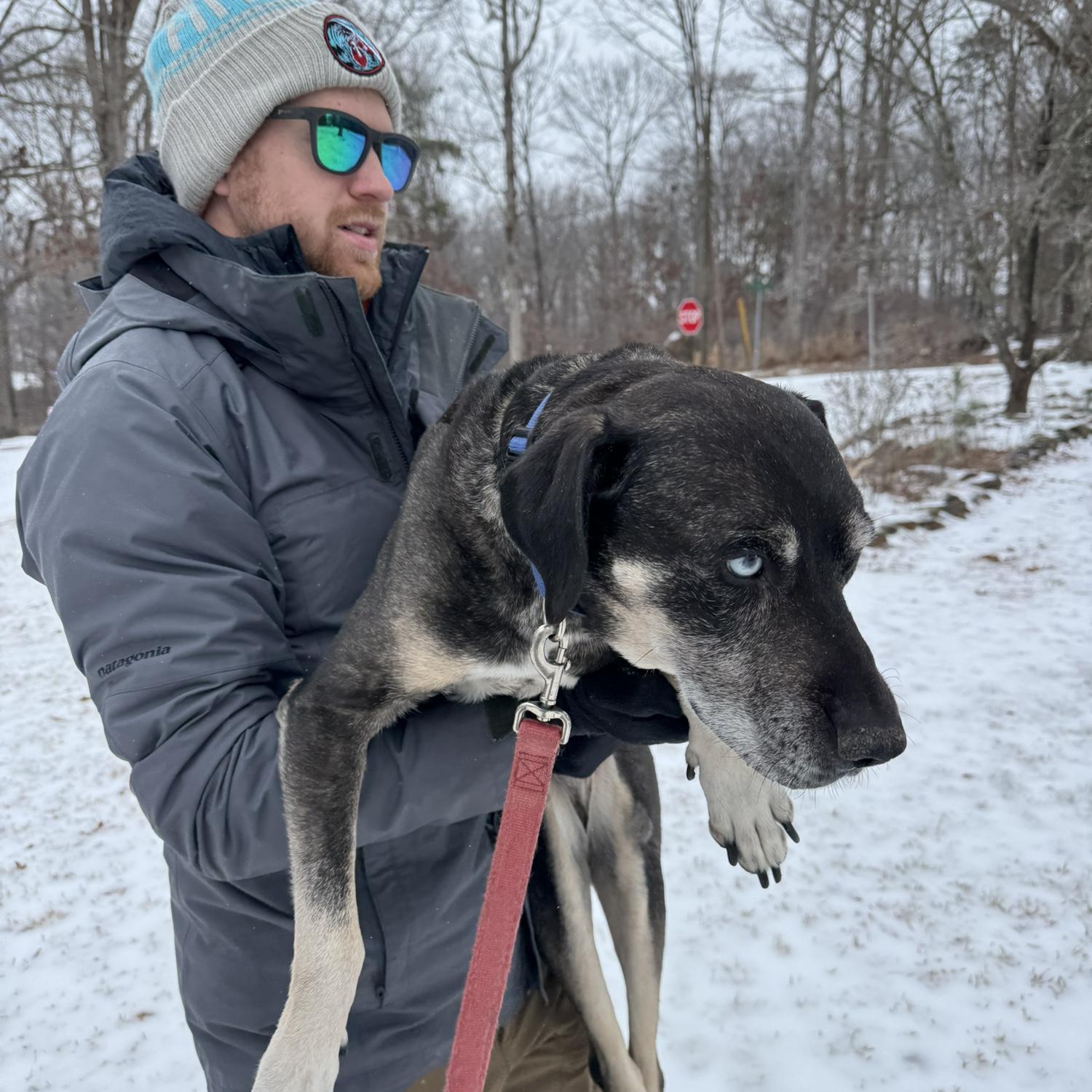 Rich helping manage Thor. Thor didn’t like the ice…