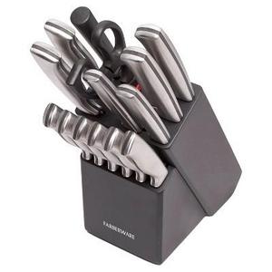 Farberware 15pc Stainless Steel Knife Block Set