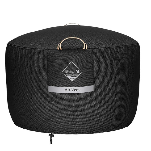 QH.HOME Fire Pit Cover Round Super Waterproof, 36" D X 24" H Outdoor Firepit Cover 600D Strong Tear Resistant, Premium Fading Resistant for Gas Fire Pit