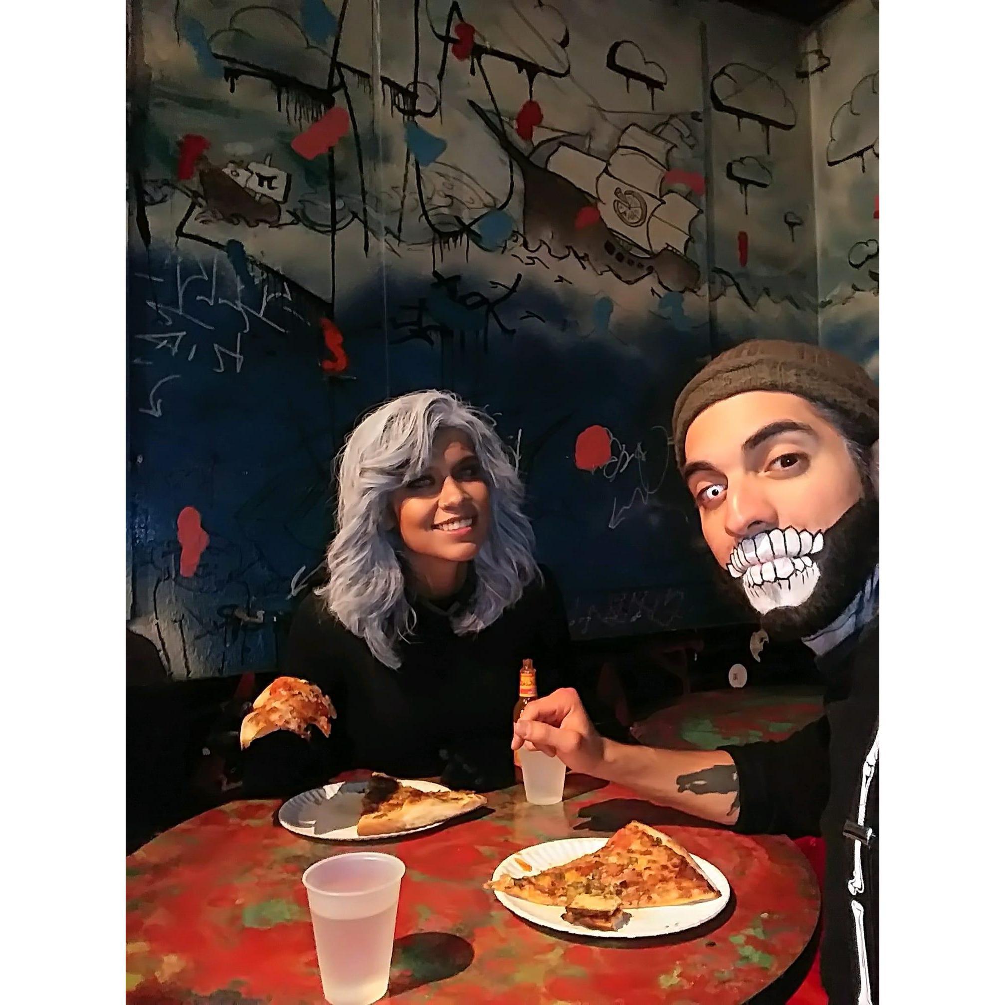 2am pizza on a cool Halloween night