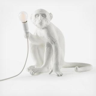 Monkey Sitting Resin Lamp