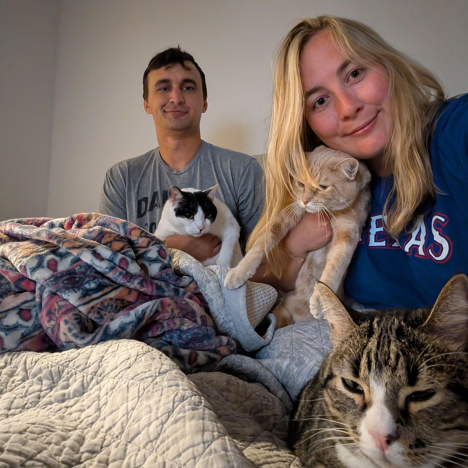 Night before we moved from Dallas to Chicago, a rare full family photo